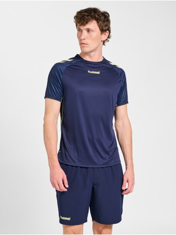 Hummel T-Shirt Hmlblaze Herren in MARINE/SHADOW LIME