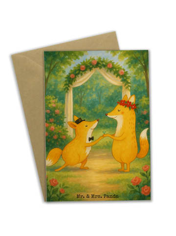 Mr. & Mrs. Panda babykarte Füchse Hochzeit Design ohne Spruch in Weiß
