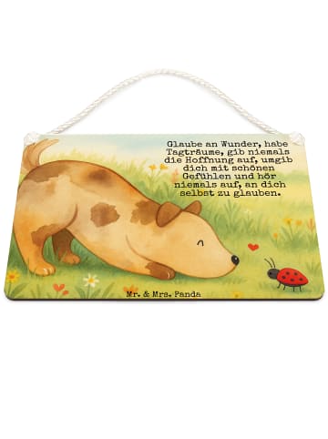 Mr. & Mrs. Panda Deko Schild Hund Marienkäfer Design mit Spruch in Weiß