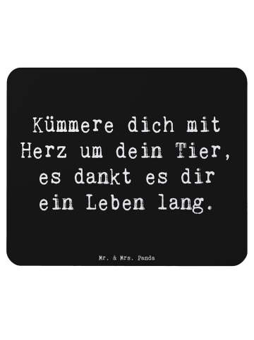 Mr. & Mrs. Panda Mauspad Spruch Haustiere pflegen mit Spruch in Schwarz