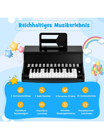 COSTWAY 25 Tasten Keyboard Kinder ab 3 Jahren in Schwarz