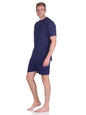 NORMANN Schlafanzug kurzarm Shorty - 66618 in navy