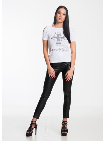 Roberto Geissini Diamond Cross T-Shirt Weiß