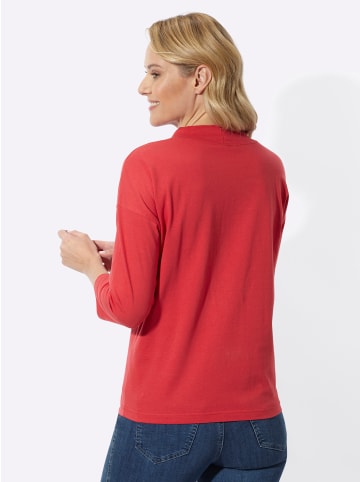 Sieh an! Stehkragen-Shirt in rot