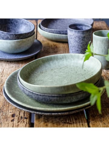 gipfelstück Suppenteller-Set, Steinzeug Moos'N'Stein in Grau
