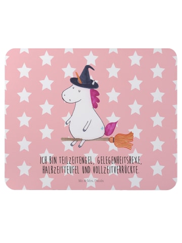 Mr. & Mrs. Panda Mousepad Einhorn Hexe mit Spruch in Rot Pastell
