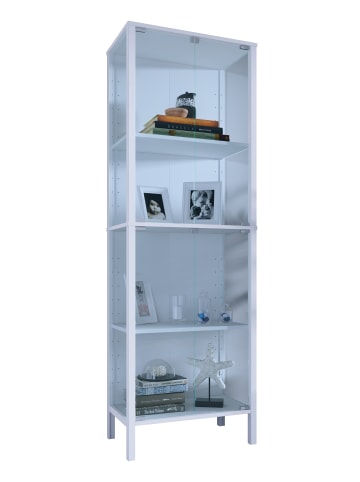 VCM  Glasvitrine Jensol hoch Schrank stehend in Weiß