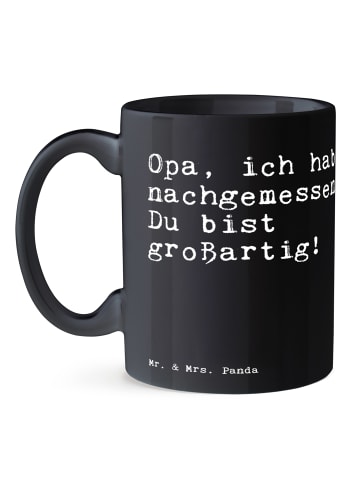 Mr. & Mrs. Panda Tasse Opa, ich habe nachgemessen.... mit Spruch in Schwarz