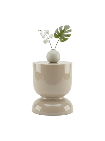 relaxdays Beistelltisch in Beige - (H)46 x (Ø)36 cm