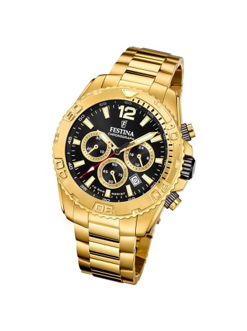 Festina Chronograph-Armbanduhr Festina Timeless Chronograph gold groß (ca. 45mm)
