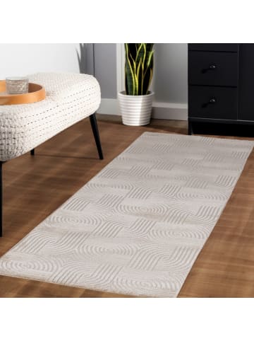 KADIMA DESIGN Teppich Kurzflor Waschbar 3D ILLER Strapazierfähig OEKO-TEX in Beige
