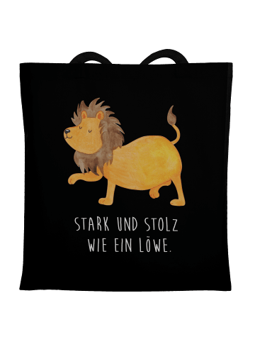 Mr. & Mrs. Panda Badetasche Sternzeichen Löwe mit Spruch in Schwarz