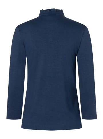 More & More feminines 3/4 Arm Shirt, Rüschenkragen in classic blue