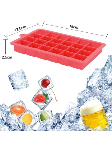 Intirilife 2x Eiswürfelformen mit Deckel in ROT