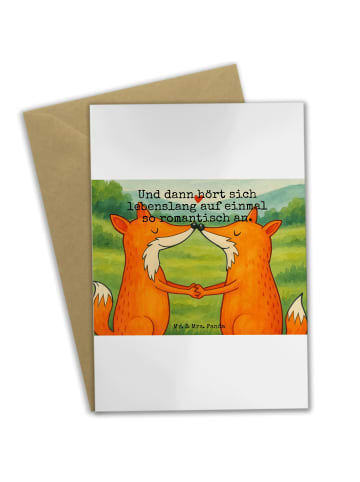 Mr. & Mrs. Panda babykarte Füchse Liebe Design mit Spruch in Weiß