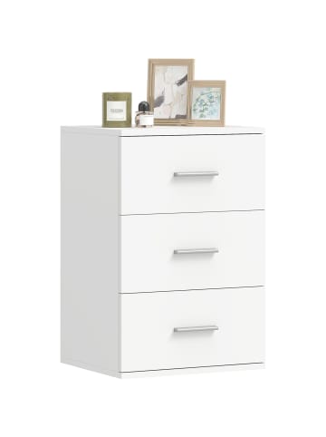 HOMCOM Nachttisch in Weiß 40L x 35B x 60H cm