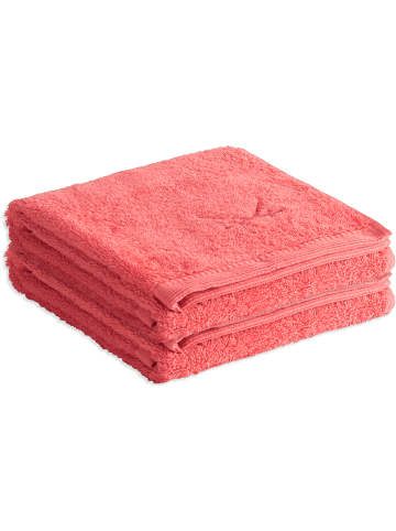 Sansibar 2er Handtuch-Set „Frottier-Kollektion Classic“, 50x100 cm in Koralle