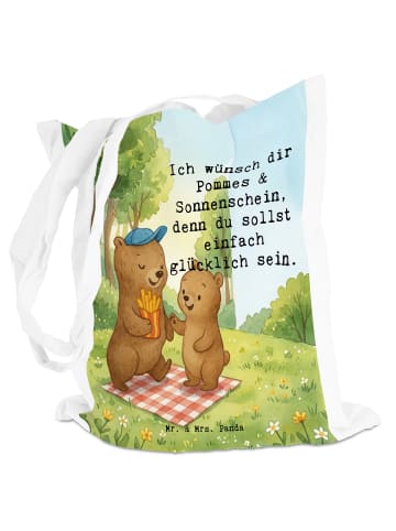 Mr. & Mrs. Panda Schultasche Bär Kind Pommes Design mit Spruch in Weiß