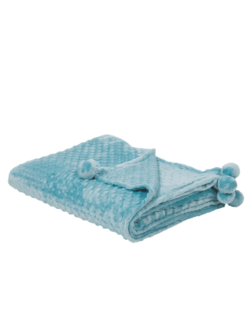 Beliani Kuscheldecke SAMUR in Blau - (W) 150 x (H) 2 x (L) 200 cm
