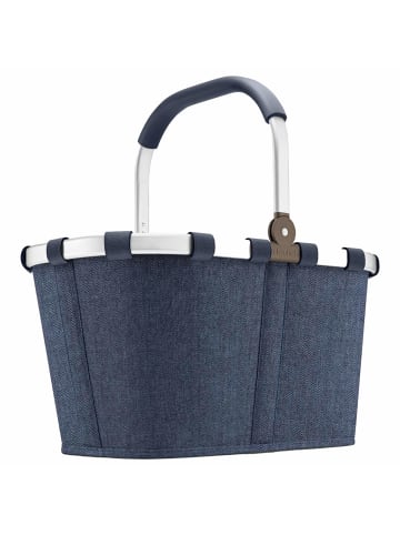 Reisenthel carrybag - Einkaufskorb (teddy leo olive) in herringbone dark blue