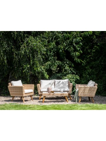 Beliani 4-tlg Sitzgruppe VITTORIA in /Weiß/Braun