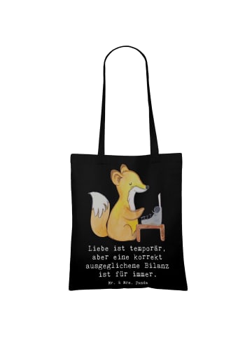Mr. & Mrs. Panda Schultertasche Buchhalter Weisheit mit Spruch in Schwarz