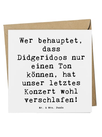 Mr. & Mrs. Panda Deluxe Karte Spruch Didgeridoo Konzert mit Spruch in Weiß