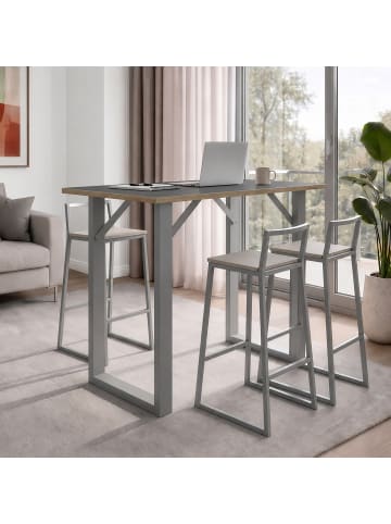 VCM  Bartisch Salia Stehtisch 138 x 50 Salia in Silber / Anthrazit