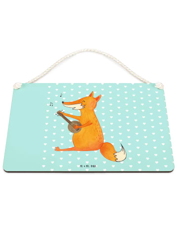 Mr. & Mrs. Panda wandtafel Fuchs Gitarre ohne Spruch in Türkis Pastell