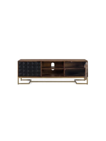 Giner y Colomer Handgefertigter TV-Schrank aus Mangoholz mit goldenen Beinen 150 cm in Brown