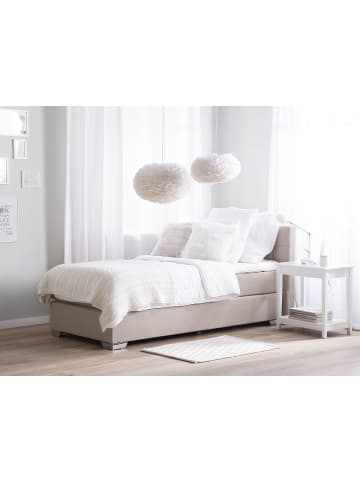 Beliani Boxspring Bett ADMIRAL in Beige/Silber - (W) 99 x (H) 96 x (L) 212 cm