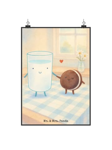 Mr. & Mrs. Panda Wandbild Milch Keks Design ohne Spruch in Weiß