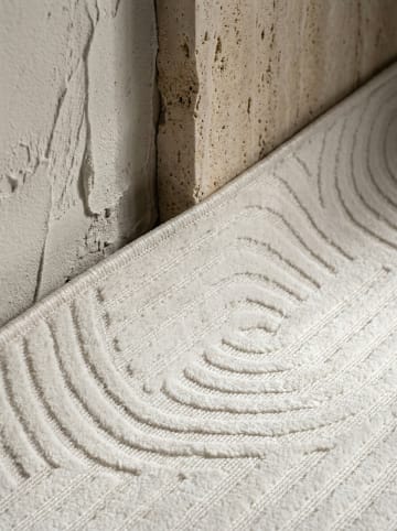 KADIMA DESIGN Teppich Kurzflor Waschbar 3D ILLER Strapazierfähig OEKO-TEX in Creme