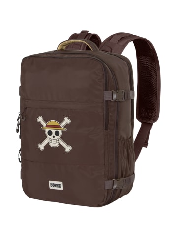 One piece Rucksack Strohhut Piraten in braun