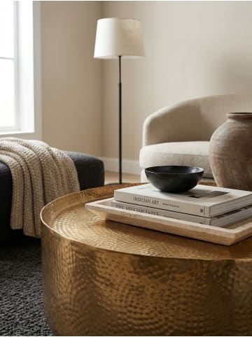 KADIMA DESIGN Couchtisch Aluminium 60x60x35 cm Wohnzimmertisch Hammerschlag in Gold