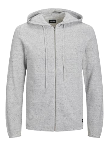 Jack & Jones Basic Full Zip Hoodie Kapuzen Pullover Strick Sweatjacke JJEHILL in Grau-2