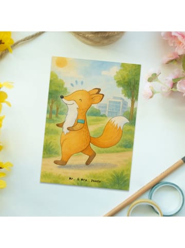 Mr. & Mrs. Panda Grußkarte Fuchs Joggen Design ohne Spruch in Weiß