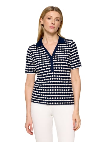 Betty Barclay Poloshirt mit Struktur in Dunkelblau/Weiß