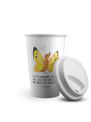 Mr. & Mrs. Panda Becher Schmetterling Zitronenfalter mit Spruch in Weiß