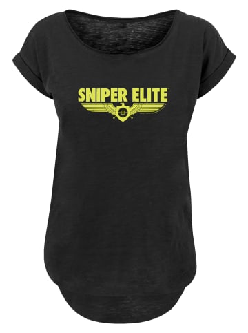 F4NT4STIC Long Cut T-Shirt Sniper Elite Yellow Logo in schwarz
