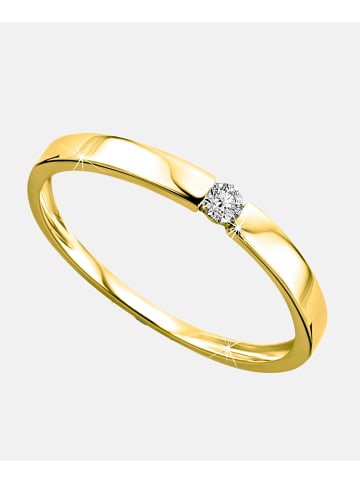 Diamant L'éternel Solitär-Ring aus 375 Gelbgold mit 0.05 Karat Diamant