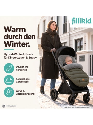 fillikid Winterfußsack Hybrid Daune Exclusiv in Olive