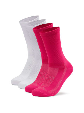 Occulto 2er Pack Rennradsocken Eddy in Pink-Weiß