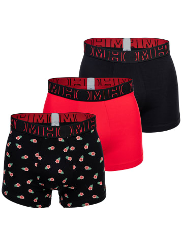 HOM Boxershort 3er Pack in Schwarz/Rot