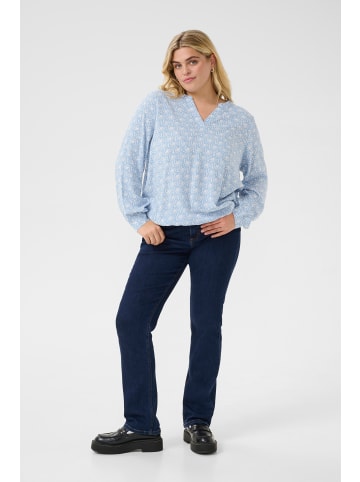 KAFFE curve Langarm-Bluse KCdiana in Blue/Moonstruck Print