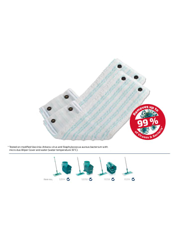 Leifheit Wischbezug CLEAN TWIST M/Combi M micro duo 2er Set weiß türkis 42,0x14,0x1,0cm