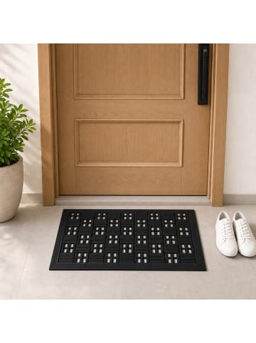 relaxdays Fußmatte in Schwarz - (B)75 x (T)45 cm