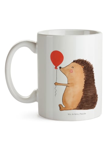 Mr. & Mrs. Panda Geschenktasse Igel Luftballon ohne Spruch in Weiß