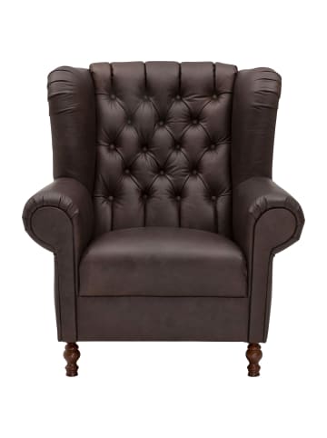 58 aufm Kessel OHRENBACKENSESSEL Katreen Echtleder (Antikoptik) braun