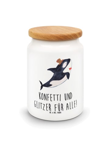 Mr. & Mrs. Panda gebäckdose Orca Zylinder mit Spruch in Weiß